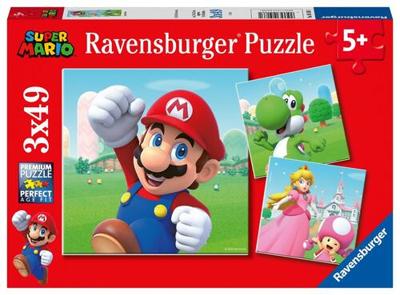 Ravensburger puzzelset Super Mario - 3 x 49 stukjes