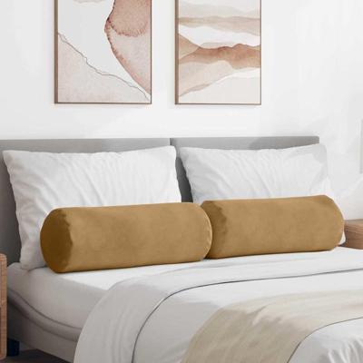 Bolster Kussens 2 pcs Bruin 25 x 70 cm Katoen Stof