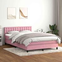 Boxspring met matras fluweel roze 140x220 cm - thumbnail