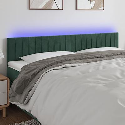 Hoofdbord LED 180x5x78/88 cm fluweel donkergroen