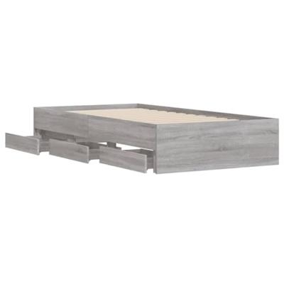 Bedframe met lades bewerkt hout grijs sonoma eiken 90x200 cm