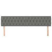 Hoofdborden 2 st 100x7x78/88 cm stof donkergrijs - thumbnail