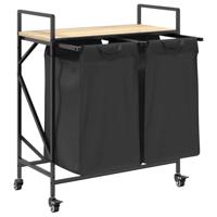 Wasmand 2 vakken met planken sonoma eikenkleurig - thumbnail