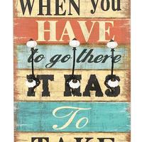 Wandkapstok met 6 haken HOME IS 120x40 cm - thumbnail