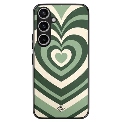Samsung Galaxy A55 hoesje - Hart swirl groen Samsung Galaxy A55 hoesje - Hart swirl groen