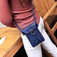 Dames casual Leisure ring kwast schouder Messenger Cellphone verandering Cross Body emmer tas - thumbnail