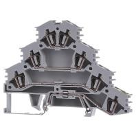 WAGO 281-530 Doorgangsklem 4-etages 6 mm Spanveer Toewijzing: L Grijs 50 stuk(s)