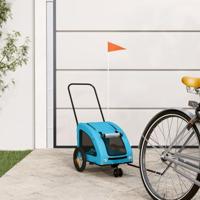 VidaXL Hondenfietstrailer oxford stof en ijzer blauw - thumbnail