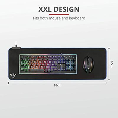 Trust GXT 764 Glide-Flex Muismat - Gaming - XXL - RGB - Illuminated Desktop accessoire Zwart