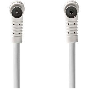 Nedis Coaxkabel | IEC (Coax) Male | IEC (Coax) Female | Vernikkeld | 120 dB | 75 Ohm | Viervoudig Afgeschermd | 3.00 m | Rond | PVC | Wit | Label -