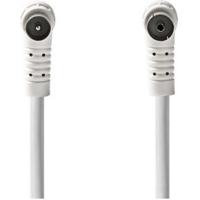 Nedis Coaxkabel | IEC (Coax) Male | IEC (Coax) Female | Vernikkeld | 120 dB | 75 Ohm | Viervoudig Afgeschermd | 3.00 m | Rond | PVC | Wit | Label - - thumbnail