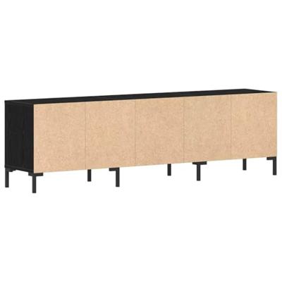 TV-kast met lade Zwart Eiken 150 x 30 x 44,5 cm Bewerkt hout