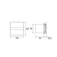 Badkamer Ventilator Cata E-100 GBTH Timer En Vochtsensor 100 mm 4W/8W Zilver - thumbnail