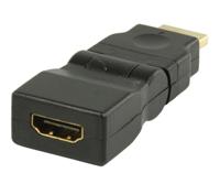 Flexibele adapter HDMI male naar HDMI female verguld - thumbnail