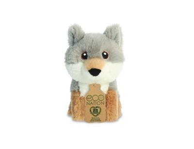 Eco Nation Pluchen knuffel - mini - wolf - 13 cm Eco Nation Pluchen knuffel - mini - wolf - 13 cm