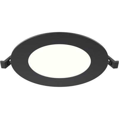 LED Downlight Inbouwspot Dimbaar - Brinton Thin - 6W 470lm 120° Bundelhoek - Natuurlijk Wit 4000K - IP40 - Rond - Zwart - Ø128mm Buitenmaat - Ø110mm Zaagmaat