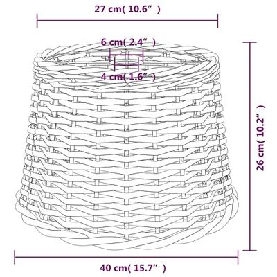 VidaXL Plafondlampenkap ø40x26 cm wicker wit VidaXL Plafondlampenkap ø40x26 cm wicker wit