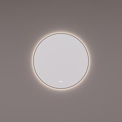 Spiegel Hipp Design SPV 13500 BL Rond Met Verlichting Incl. Spiegelverwarming en Mat Zwart Frame (Alle Maten)