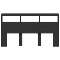 Hoofdbordkast met LED-verlichting 180x17x102 cm zwart - thumbnail
