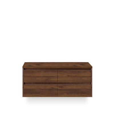 Dante Badmeubelset 120 cm - 4 laden Walnoot - Wastafel Bovenblad