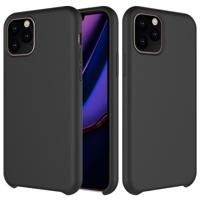 Effen kleur Liquid silicone schokbestendig Case voor iPhone 11 Pro (zwart) - thumbnail