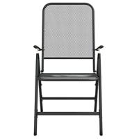 Tuinstoelen inklapbaar 2 st metaalgaas antracietkleurig - thumbnail
