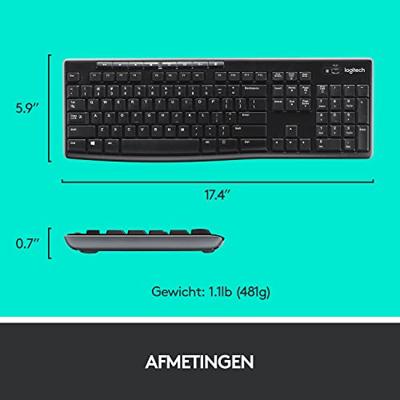 Logitech MK270 Draadloos Toetsenbord en Muis QWERTY Toetsenbord Zwart