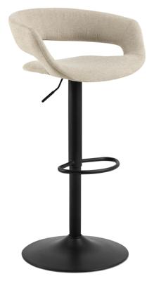 Bendt Draaibare Barkruk 'Pia' Chenille, kleur Zand (zithoogte 59-80cm)