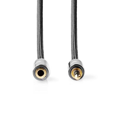 Stereo-Audiokabel | 3,5 mm Male - 3,5 mm Female | Gun Metal Grey | Gevlochten Kabel