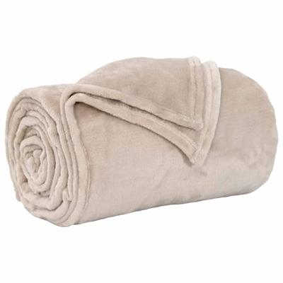 VidaXL Gooi deken beige 240 x 270 cm fleece