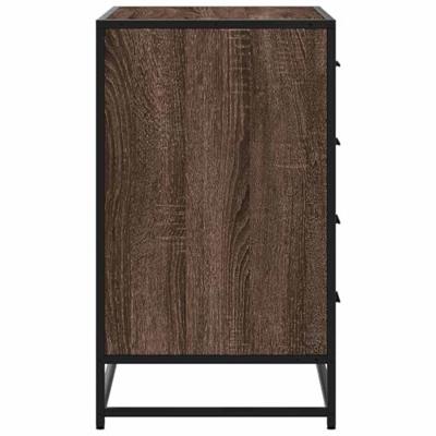 Ladekast 70x41x70 cm bewerkt hout bruin eikenkleur