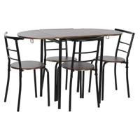 Tafel met vier stoelen DKD Home Decor Bruin Zwart Metaal Hout MDF 121 x 55 x 78 cm - thumbnail