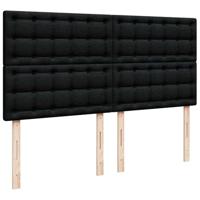 Boxspring met matras stof zwart 200x200 cm - thumbnail