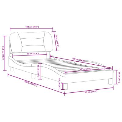 Bedframe zonder matras 90x190 cm stof taupe