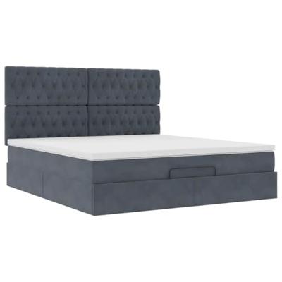 Ottoman bed met matrassen en LED's 160x200cm fluweel