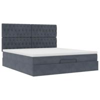 Ottoman bed met matrassen en LED's 160x200cm fluweel - thumbnail