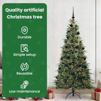 VidaXL Kunstmatige inklapbare kerstboom groen 210 cm pe en pvc - thumbnail