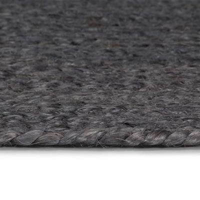 VidaXL Vloerkleed handgemaakt rond 240 cm jute donkergrijs