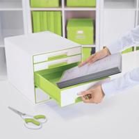 Ladenblok leitz wow 4 laden wit/groen - thumbnail