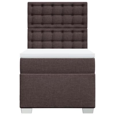 Boxspring met matras stof donkerbruin 90x200 cm - thumbnail