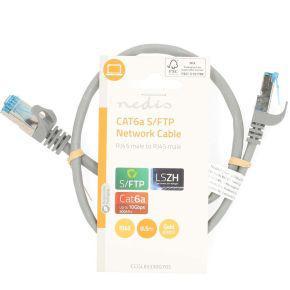 Nedis CAT6a netwerkkabel | S/FTP | RJ45 Male | RJ45 Male | 0.50 m | Snagless | Rond | LSZH | Grijs | Label - CCGL85330GY05