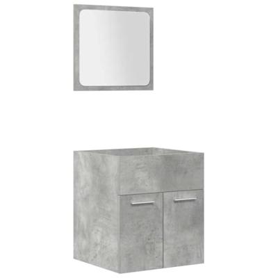 4-delige Badkamermeubelset bewerkt hout betongrijs