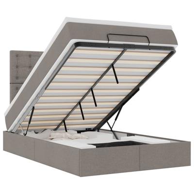 Ottoman bed met matras 80x200cm stof taupe