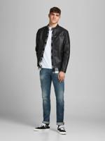 JACK & JONES CORE imitatieleren tussenjas Rocky zwart - thumbnail