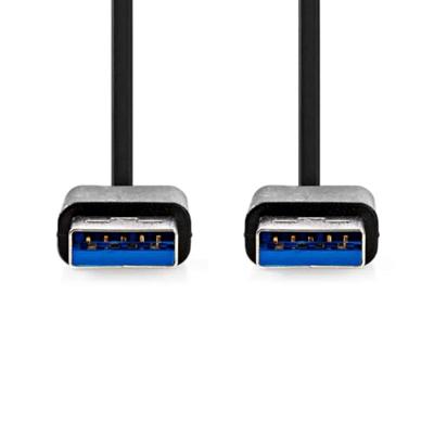Nedis USB-Kabel | USB 3.2 Gen 1 | USB-A Male | USB-A Male | 5 Gbps | Vernikkeld | 1.00 m | Rond | PVC | Zwart | Doos - CCGB61000BK10