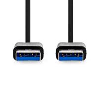 Nedis USB-Kabel | USB 3.2 Gen 1 | USB-A Male | USB-A Male | 5 Gbps | Vernikkeld | 1.00 m | Rond | PVC | Zwart | Doos - CCGB61000BK10 - thumbnail