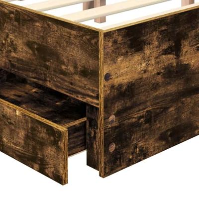 Bedframe met lade Gerookte Eik 160 x 200 cm Geconstrueerd hout