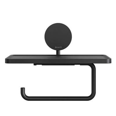 Toiletrolhouder met planchet Geesa Opal Zwart Geesa