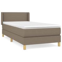 Boxspring met matras stof taupe 90x200 cm - thumbnail