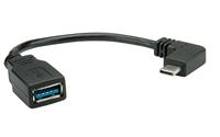 ROLINE USB 3.2 Gen 1 kabel Type C - Type A, Male/Female, OTG , zwart, 0,15 m - thumbnail